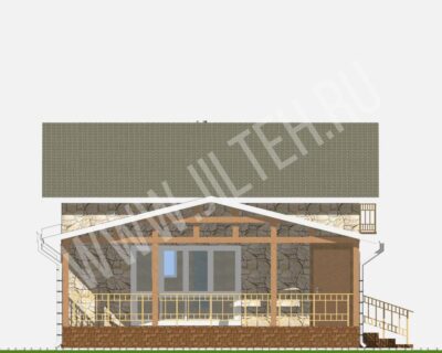 «Баня с террасой и мансардой» 78 м²