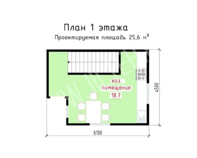«Садовый домик 2» 25,6 м²